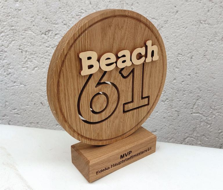 Beach Volleyball Siegerpokal Holz