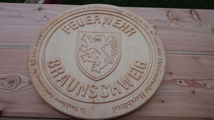 Holzschild Feuerwehr
